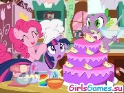 Игра Пони  Твайлайт Спаркл и Пинки пай готовят торт