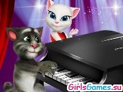 Игра Кот Том играет на пианино для Анжелы.